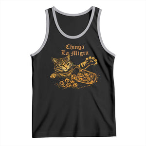 Chinga La Migra Tank Top Retro Protest Subtle FDT Cat Meme TS10 Black Athletic Heather Print Your Wear
