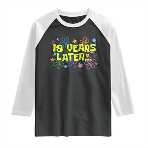 18 Years Later 18th Birthday Raglan Shirt Eighteen Party Funny Meme TS10 Black White Print Your Wear