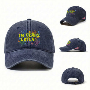 18 Years Later 18th Birthday Washed Cotton Baseball Cap Eighteen Party Funny Meme