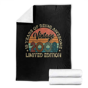 Vintage 2008 18th Birthday Gifts Throw Blanket Limited Edition 18 Year Old Bday TS10 Black Print Your Wear