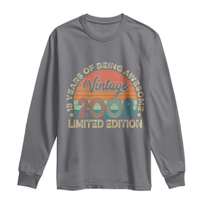 Vintage 2008 18th Birthday Gifts Long Sleeve Shirt Limited Edition 18 Year Old Bday TS10 Charcoal Print Your Wear