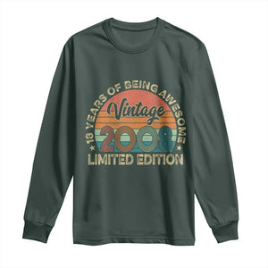 Vintage 2008 18th Birthday Gifts Long Sleeve Shirt Limited Edition 18 Year Old Bday TS10 Dark Forest Green Print Your Wear