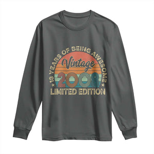 Vintage 2008 18th Birthday Gifts Long Sleeve Shirt Limited Edition 18 Year Old Bday TS10 Dark Heather Print Your Wear