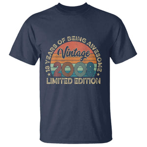 Vintage 2008 18th Birthday Gifts T Shirt Limited Edition 18 Year Old Bday TS10 Navy Print Your Wear