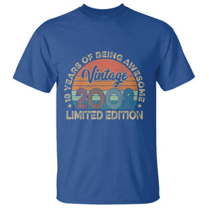 Vintage 2008 18th Birthday Gifts T Shirt Limited Edition 18 Year Old Bday TS10 Royal Blue Print Your Wear