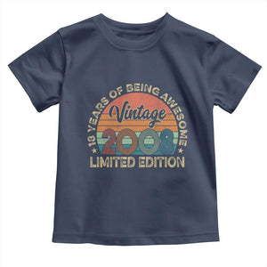 Vintage 2008 18th Birthday Gifts Toddler T Shirt Limited Edition 18 Year Old Bday TS10 Navy Print Your Wear