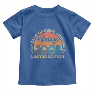 Vintage 2008 18th Birthday Gifts Toddler T Shirt Limited Edition 18 Year Old Bday TS10 Royal Blue Print Your Wear