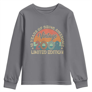 Vintage 2008 18th Birthday Gifts Youth Sweatshirt Limited Edition 18 Year Old Bday TS10 Charcoal Print Your Wear