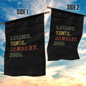 21st Birthday Gifts Garden Flag Retro 21 Years Old Legend Since January 2005 TS10 Print Your Wear