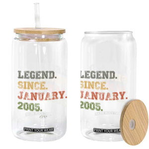 21st Birthday Gifts Glass Can Retro 21 Years Old Legend Since January 2005 TS10 Print Your Wear