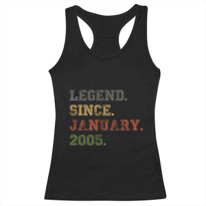 21st Birthday Gifts Racerback Tank Top Retro 21 Years Old Legend Since January 2005 TS10 Black Print Your Wear