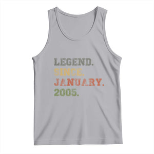 21st Birthday Gifts Tank Top Retro 21 Years Old Legend Since January 2005 TS10 Athletic Heather Print Your Wear
