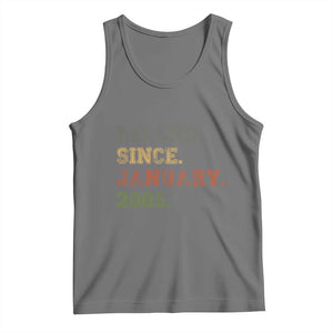 21st Birthday Gifts Tank Top Retro 21 Years Old Legend Since January 2005 TS10 Black Heather Print Your Wear
