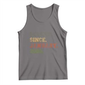 21st Birthday Gifts Tank Top Retro 21 Years Old Legend Since January 2005 TS10 Deep Heather Print Your Wear