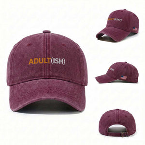 Happy 18th Birthday Washed Cotton Baseball Cap Funny Adultish 18 Year Old Bday Gifts