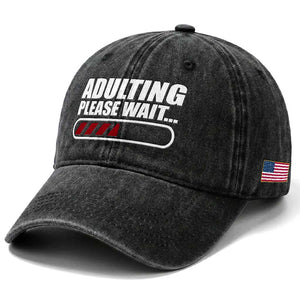 Happy 18th Birthday Washed Cotton Baseball Cap Adulting Please Wait Loading 18 Year Old Bday Gifts