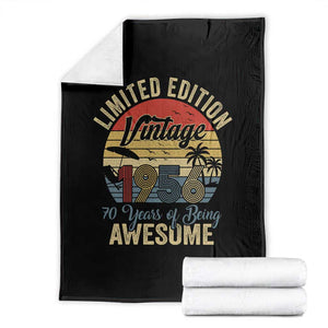 Funny 70th Birthday Throw Blanket Vintage 1956 Limited Edition 50 Year Old Bday Gifts TS10 Black Print Your Wear