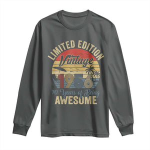 Funny 70th Birthday Long Sleeve Shirt Vintage 1956 Limited Edition 50 Year Old Bday Gifts TS10 Dark Heather Print Your Wear