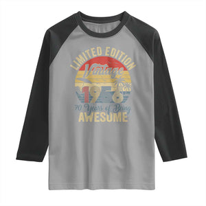Funny 70th Birthday Raglan Shirt Vintage 1956 Limited Edition 50 Year Old Bday Gifts TS10 Sport Gray Black Print Your Wear
