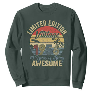 Funny 70th Birthday Sweatshirt Vintage 1956 Limited Edition 50 Year Old Bday Gifts TS10 Dark Forest Green Print Your Wear