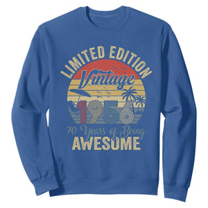 Funny 70th Birthday Sweatshirt Vintage 1956 Limited Edition 50 Year Old Bday Gifts TS10 Royal Blue Print Your Wear