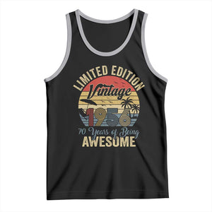 Funny 70th Birthday Tank Top Vintage 1956 Limited Edition 50 Year Old Bday Gifts TS10 Black Athletic Heather Print Your Wear