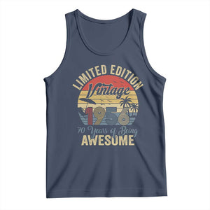 Funny 70th Birthday Tank Top Vintage 1956 Limited Edition 50 Year Old Bday Gifts TS10 Navy Print Your Wear
