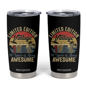 Funny 70th Birthday Tumbler Cup Vintage 1956 Limited Edition 50 Year Old Bday Gifts TS10 Black Print Your Wear