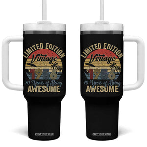 Funny 70th Birthday Tumbler With Handle Vintage 1956 Limited Edition 50 Year Old Bday Gifts TS10 One Size: 40 oz Black Print Your Wear
