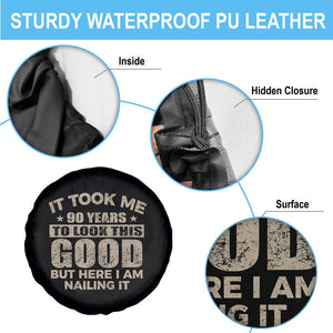 Funny 90th Birthday Spare Tire Cover Retro Grandpa Grandma Bday Gift TS10 Print Your Wear
