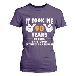 Funny 90th Birthday T Shirt For Women It Took Me 90 Years To Look This Good TS10 Purple Print Your Wear