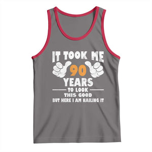 Funny 90th Birthday Tank Top It Took Me 90 Years To Look This Good TS10 Deep Heather Red Print Your Wear