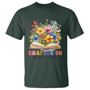 Personalized 90th Birthday Gift For Women T Shirt Custom Name Chapter 90 Flowers Book TS10 Dark Forest Green Print Your Wear