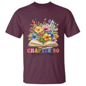 Personalized 90th Birthday Gift For Women T Shirt Custom Name Chapter 90 Flowers Book TS10 Maroon Print Your Wear