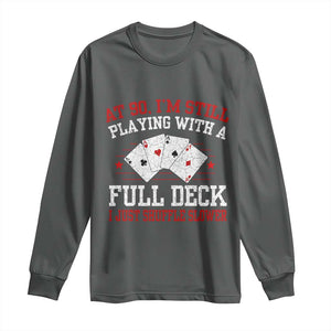 Funny 90th Birthday Long Sleeve Shirt Retro Funny 90 Year Old Cards Bday Gifts TS10 Dark Heather Print Your Wear