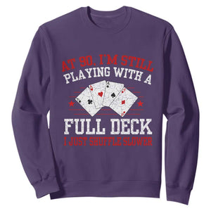 Funny 90th Birthday Sweatshirt Retro Funny 90 Year Old Cards Bday Gifts TS10 Purple Print Your Wear
