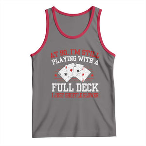 Funny 90th Birthday Tank Top Retro Funny 90 Year Old Cards Bday Gifts TS10 Deep Heather Red Print Your Wear