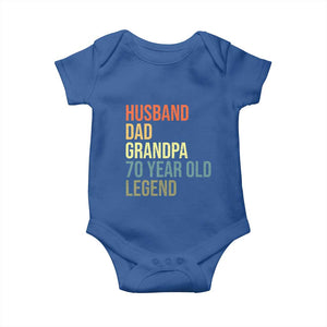 70th Birthday Baby Onesie Husband Dad Grandpa 70 Year Old Legend TS10 Royal Blue Print Your Wear