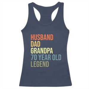 70th Birthday Racerback Tank Top Husband Dad Grandpa 70 Year Old Legend TS10 Navy Print Your Wear