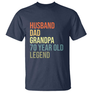 70th Birthday T Shirt Husband Dad Grandpa 70 Year Old Legend TS10 Navy Print Your Wear