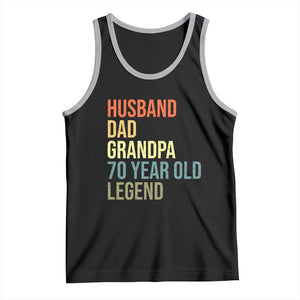 70th Birthday Tank Top Husband Dad Grandpa 70 Year Old Legend TS10 Black Athletic Heather Print Your Wear