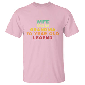 70th Birthday Gifts For Women T Shirt Wife Mom Grandma 70 Year Old Legend TS10 Light Pink Print Your Wear