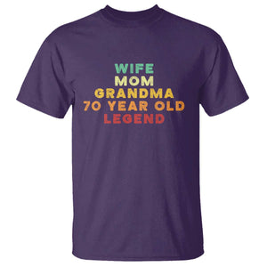 70th Birthday Gifts For Women T Shirt Wife Mom Grandma 70 Year Old Legend TS10 Purple Print Your Wear