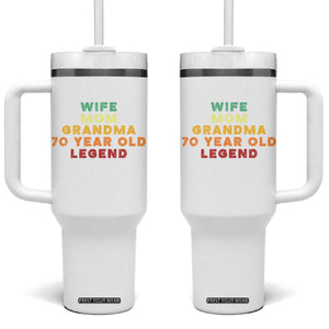70th Birthday Gifts For Women Tumbler With Handle Wife Mom Grandma 70 Year Old Legend TS10 One Size: 40 oz White Print Your Wear