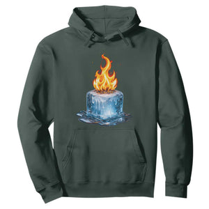 Subtle Anti Ice Hoodie Ice Melting Satire Political Humor TS10 Dark Forest Green Print Your Wear
