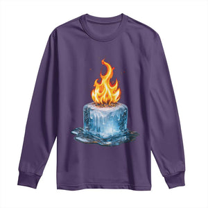 Subtle Anti Ice Long Sleeve Shirt Ice Melting Satire Political Humor TS10 Purple Print Your Wear