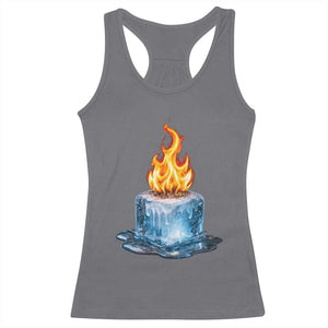 Subtle Anti Ice Racerback Tank Top Ice Melting Satire Political Humor TS10 Charcoal Print Your Wear