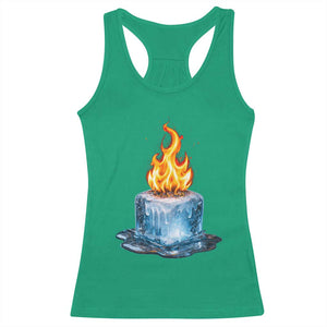 Subtle Anti Ice Racerback Tank Top Ice Melting Satire Political Humor TS10 Irish Green Print Your Wear