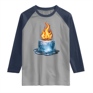 Subtle Anti Ice Raglan Shirt Ice Melting Satire Political Humor TS10 Sport Gray Navy Print Your Wear