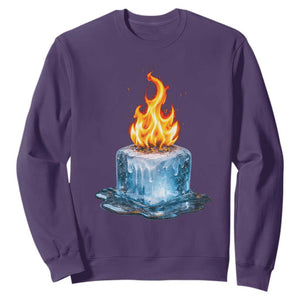 Subtle Anti Ice Sweatshirt Ice Melting Satire Political Humor TS10 Purple Print Your Wear